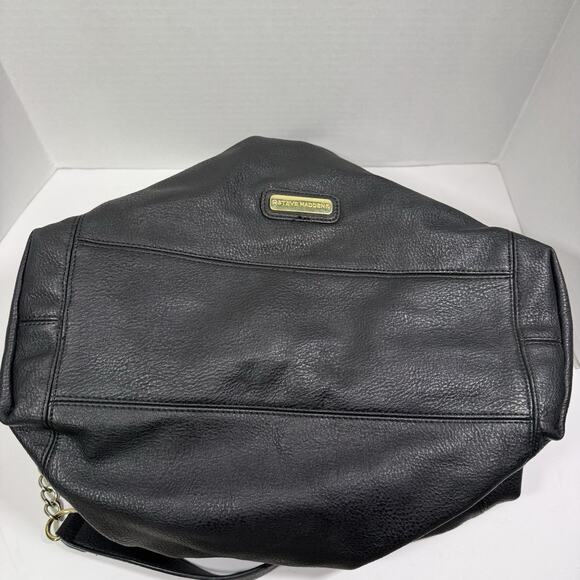 Steve Madden Large Black Satchel Purse Women's #H48-42 - Picture 8 of 12
